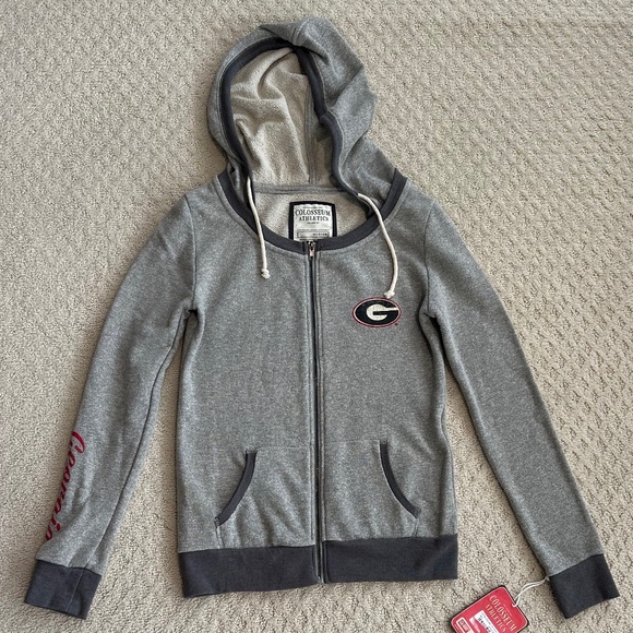 Univ. of Georgia Colosseum Athletics Lady's Gray Full Zip Hoodie Med College NWT - Picture 1 of 14